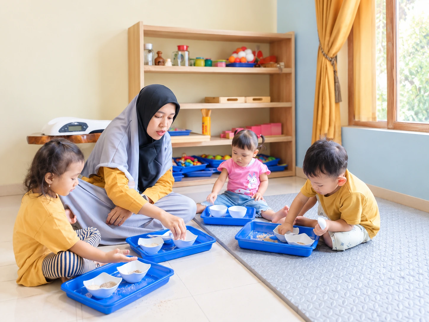 aktivitas sensorik montessori di kelas balita